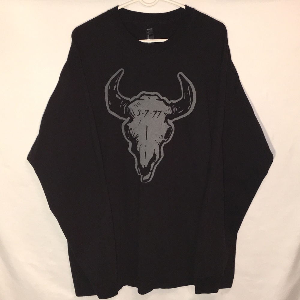 Men’s XXL Buffalo Skull Long Sleeve T Shirt